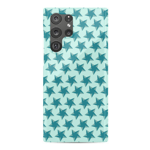 Teal Star Pattern Phone Case